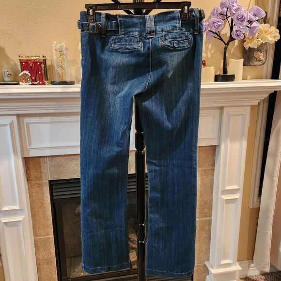 Blue Boot Cut Jeans with Classic Style - Picture 2 of 4